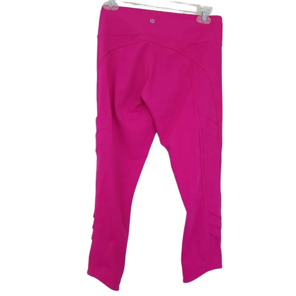 Lululemon All You Need Crop Leggings SZ 8 Hot Pink Barbiecore Hot Pink Athletic